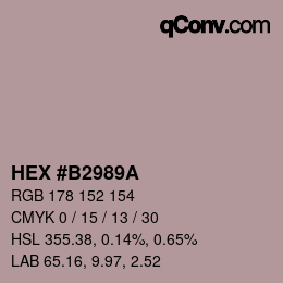 Color code: HEX #B2989A | qconv.com