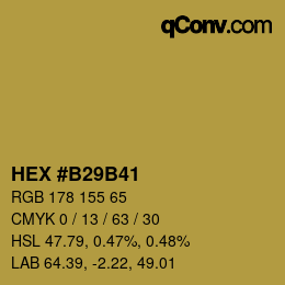 Color code: HEX #B29B41 | qconv.com