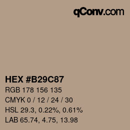 Color code: HEX #B29C87 | qconv.com