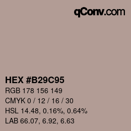 颜色代码: HEX #B29C95 | qconv.com
