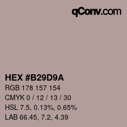 Código de color: HEX #B29D9A | qconv.com