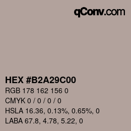 Color code: HEX #B2A29C00 | qconv.com