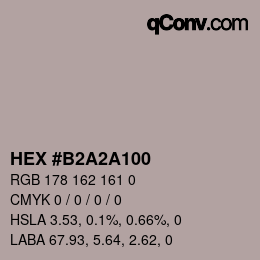 Color code: HEX #B2A2A100 | qconv.com