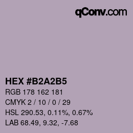 カラーコード: HEX #B2A2B5 | qconv.com