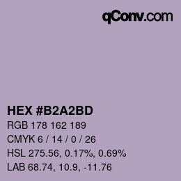 颜色代码: HEX #B2A2BD | qconv.com