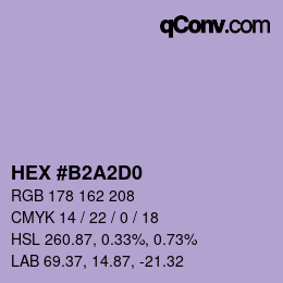 カラーコード: HEX #B2A2D0 | qconv.com