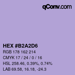 カラーコード: HEX #B2A2D6 | qconv.com