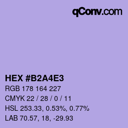 カラーコード: HEX #B2A4E3 | qconv.com