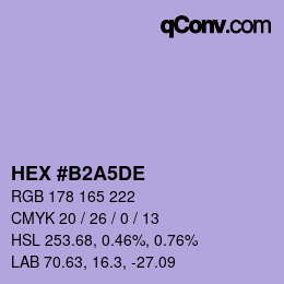 カラーコード: HEX #B2A5DE | qconv.com