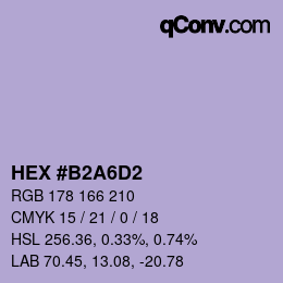 Color code: HEX #B2A6D2 | qconv.com