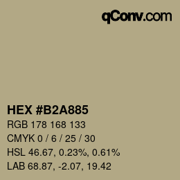 カラーコード: HEX #B2A885 | qconv.com