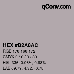 Color code: HEX #B2A8AC | qconv.com