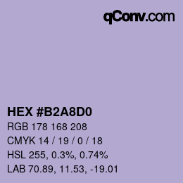 カラーコード: HEX #B2A8D0 | qconv.com