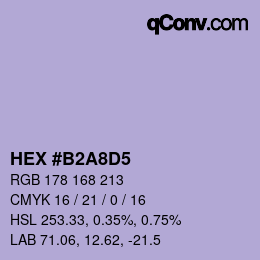 カラーコード: HEX #B2A8D5 | qconv.com