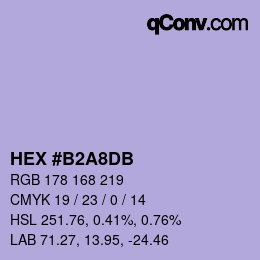 カラーコード: HEX #B2A8DB | qconv.com