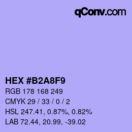 カラーコード: HEX #B2A8F9 | qconv.com
