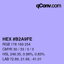 Color code: HEX #B2A9FE | qconv.com