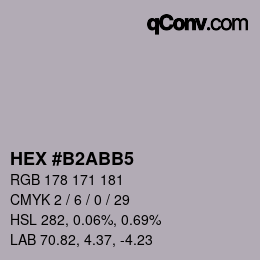 颜色代码: HEX #B2ABB5 | qconv.com