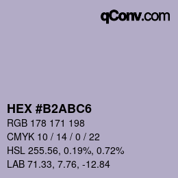 カラーコード: HEX #B2ABC6 | qconv.com