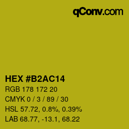 颜色代码: HEX #B2AC14 | qconv.com