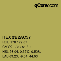 颜色代码: HEX #B2AC57 | qconv.com