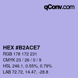 カラーコード: HEX #B2ACE7 | qconv.com