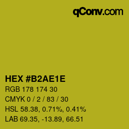 Color code: HEX #B2AE1E | qconv.com