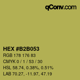 カラーコード: HEX #B2B053 | qconv.com