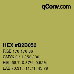 Color code: HEX #B2B056 | qconv.com
