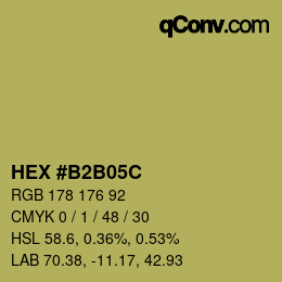 カラーコード: HEX #B2B05C | qconv.com