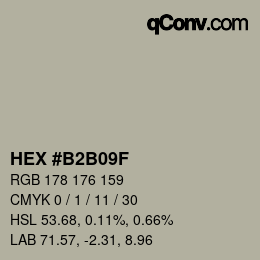 颜色代码: HEX #B2B09F | qconv.com