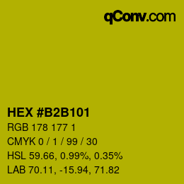 Color code: HEX #B2B101 | qconv.com