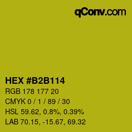 カラーコード: HEX #B2B114 | qconv.com