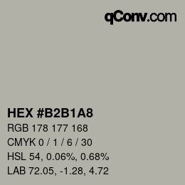 Color code: HEX #B2B1A8 | qconv.com