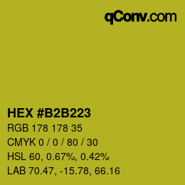 Color code: HEX #B2B223 | qconv.com