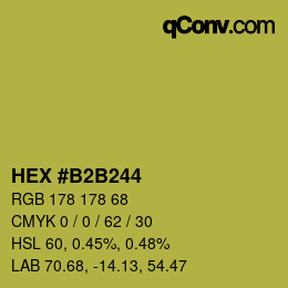 颜色代码: HEX #B2B244 | qconv.com