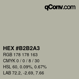 Color code: HEX #B2B2A3 | qconv.com