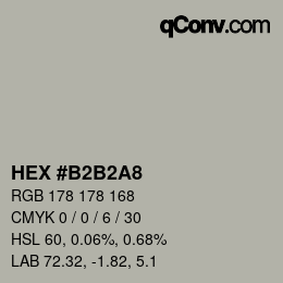 カラーコード: HEX #B2B2A8 | qconv.com