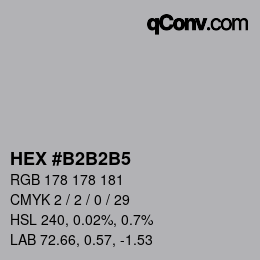 Color code: HEX #B2B2B5 | qconv.com