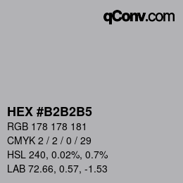 カラーコード: HEX #B2B2B5 | qconv.com