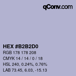 Color code: HEX #B2B2D0 | qconv.com