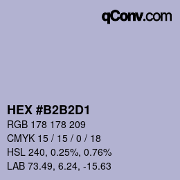 Color code: HEX #B2B2D1 | qconv.com