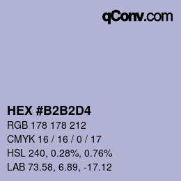 颜色代码: HEX #B2B2D4 | qconv.com