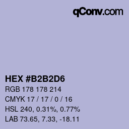 Color code: HEX #B2B2D6 | qconv.com