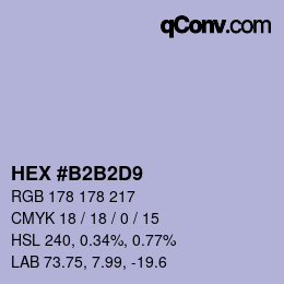 Farbcode: HEX #B2B2D9 | qconv.com