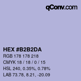 カラーコード: HEX #B2B2DA | qconv.com
