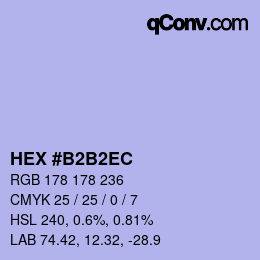 カラーコード: HEX #B2B2EC | qconv.com