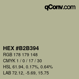 Farbcode: HEX #B2B394 | qconv.com