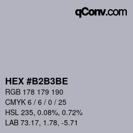 Farbcode: HEX #B2B3BE | qconv.com