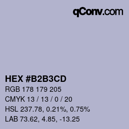 カラーコード: HEX #B2B3CD | qconv.com